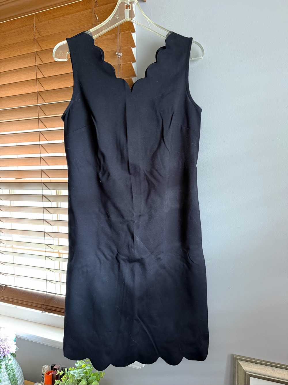 Nine West Black Scalloped Sheath Mini Dress